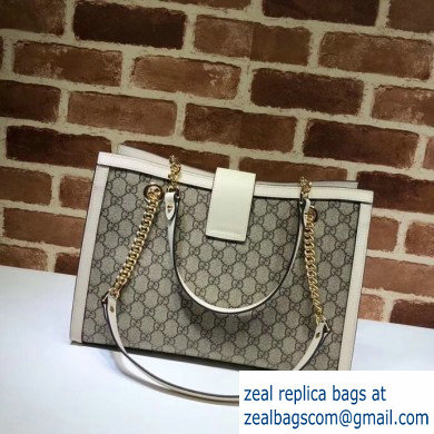 Gucci Padlock GG Canvas Medium Shoulder Bag 479197 White - Click Image to Close