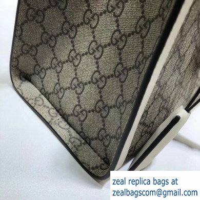 Gucci Padlock GG Canvas Medium Shoulder Bag 479197 White - Click Image to Close