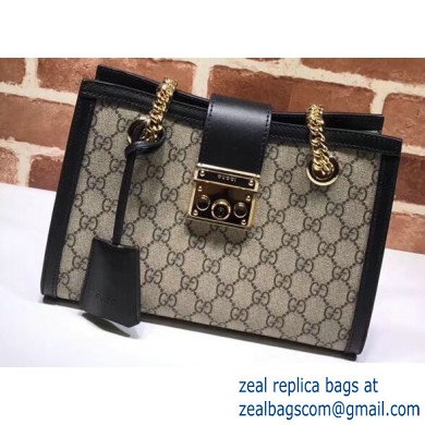 Gucci Padlock GG Canvas Small Shoulder Bag 498156 Black - Click Image to Close