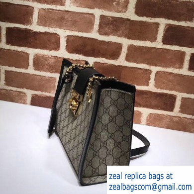 Gucci Padlock GG Canvas Small Shoulder Bag 498156 Black - Click Image to Close