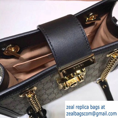 Gucci Padlock GG Canvas Small Shoulder Bag 498156 Black - Click Image to Close