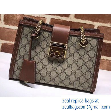 Gucci Padlock GG Canvas Small Shoulder Bag 498156 Brown - Click Image to Close