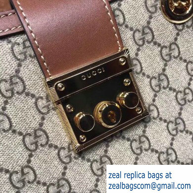 Gucci Padlock GG Canvas Small Shoulder Bag 498156 Brown