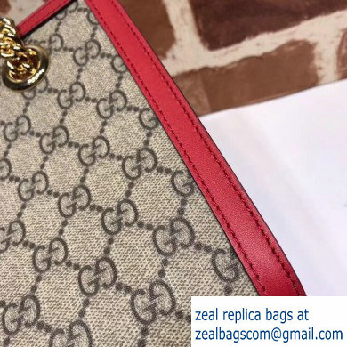 Gucci Padlock GG Canvas Small Shoulder Bag 498156 Red - Click Image to Close