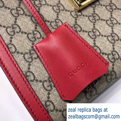 Gucci Padlock GG Canvas Small Shoulder Bag 498156 Red - Click Image to Close