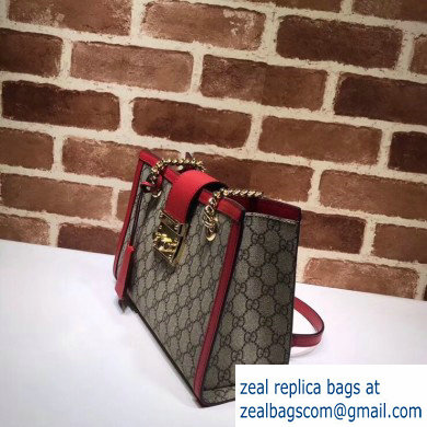 Gucci Padlock GG Canvas Small Shoulder Bag 498156 Red - Click Image to Close