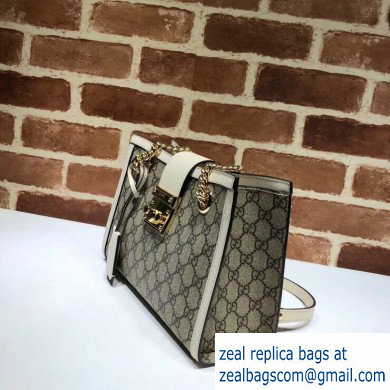 Gucci Padlock GG Canvas Small Shoulder Bag 498156 White