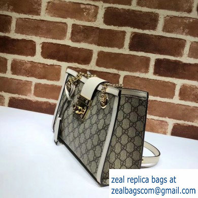 Gucci Padlock GG Canvas Small Shoulder Bag 498156 White - Click Image to Close