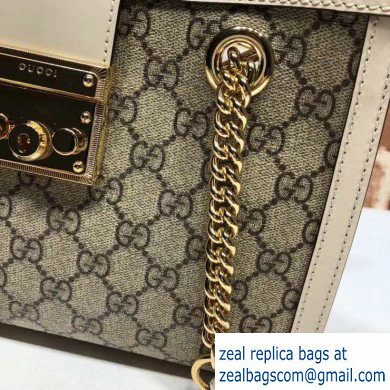 Gucci Padlock GG Canvas Small Shoulder Bag 498156 White - Click Image to Close