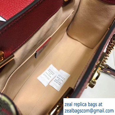 Gucci Padlock GG Flora Print Small Shoulder Bag 498156 Red