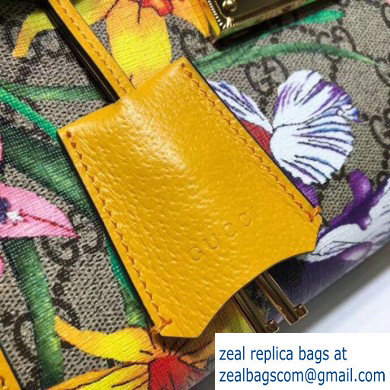 Gucci Padlock GG Flora Print Small Shoulder Bag 498156 Yellow - Click Image to Close