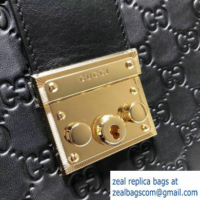 Gucci Padlock Signature Leather Medium Shoulder Bag 479197 Black - Click Image to Close