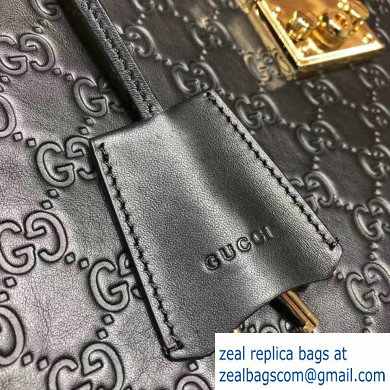 Gucci Padlock Signature Leather Medium Shoulder Bag 479197 Black - Click Image to Close