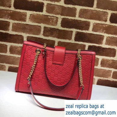 Gucci Padlock Signature Leather Medium Shoulder Bag 479197 Red - Click Image to Close