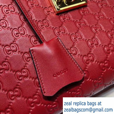 Gucci Padlock Signature Leather Medium Shoulder Bag 479197 Red