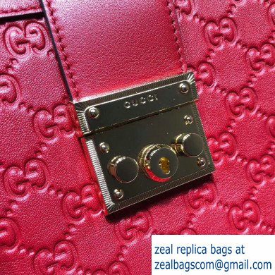 Gucci Padlock Signature Leather Medium Shoulder Bag 479197 Red - Click Image to Close
