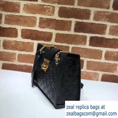 Gucci Padlock Signature Leather Small Shoulder Bag 498156 Black
