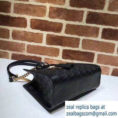 Gucci Padlock Signature Leather Small Shoulder Bag 498156 Black