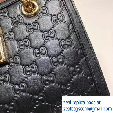 Gucci Padlock Signature Leather Small Shoulder Bag 498156 Black