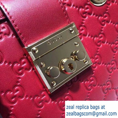 Gucci Padlock Signature Leather Small Shoulder Bag 498156 Red