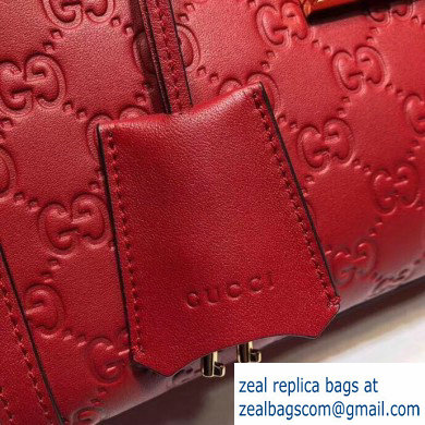 Gucci Padlock Signature Leather Small Shoulder Bag 498156 Red