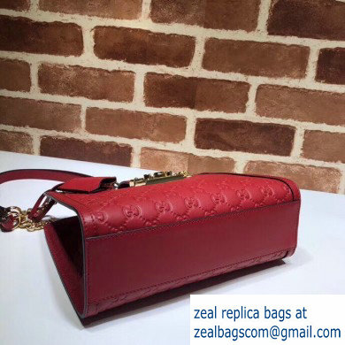 Gucci Padlock Signature Leather Small Shoulder Bag 498156 Red - Click Image to Close