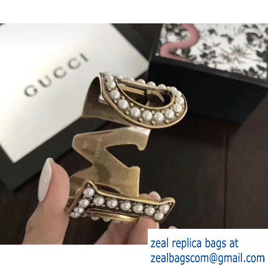 Gucci Pearl Love Cuff Bracelet 2019
