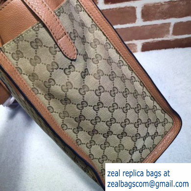 Gucci Ramble Layered GG Canvas Medium Tote Bag 370822 Brown