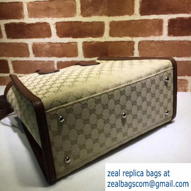 Gucci Ramble Layered GG Canvas Medium Tote Bag 370822 Coffee - Click Image to Close