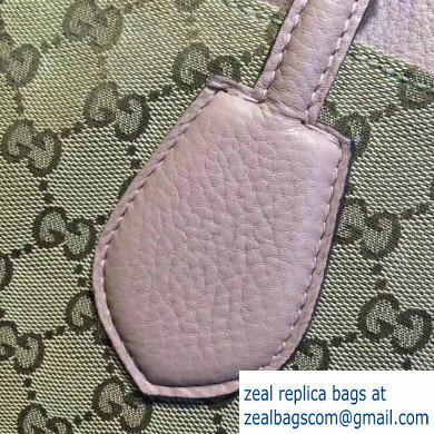 Gucci Ramble Layered GG Canvas Medium Tote Bag 370822 Nude Pink