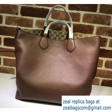 Gucci Ramble Reversible Tote Bag 370823 Brown - Click Image to Close