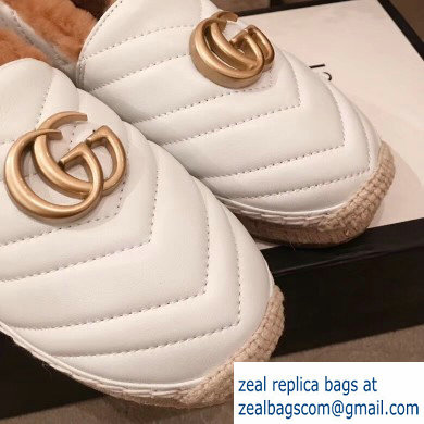 Gucci Shearling Espadrilles White With Double G 2019