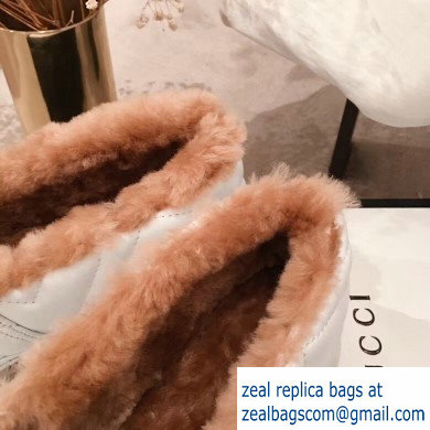 Gucci Shearling Espadrilles White With Double G 2019 - Click Image to Close