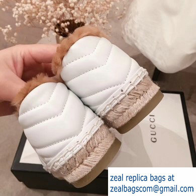 Gucci Shearling Espadrilles White With Double G 2019
