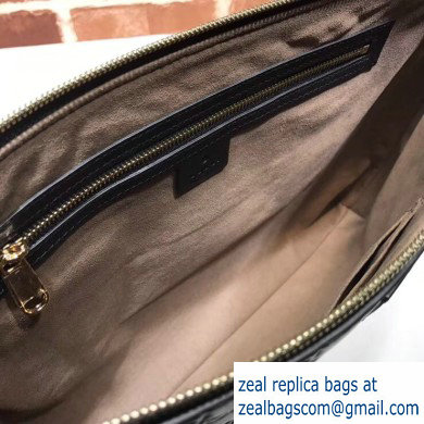 Gucci Signature Leather Soft Slim Messenger Bag 473882 Black