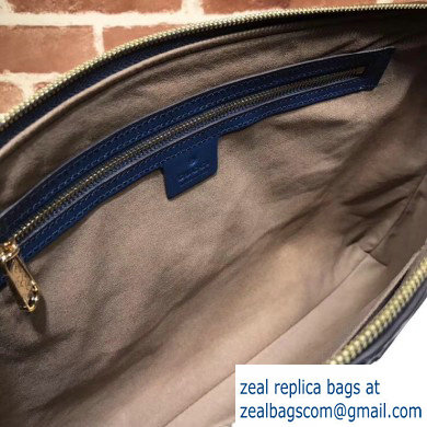 Gucci Signature Leather Soft Slim Messenger Bag 473882 Blue