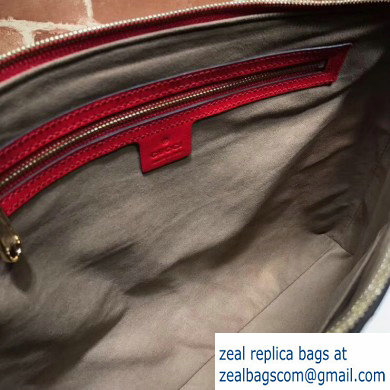 Gucci Signature Leather Soft Slim Messenger Bag 473882 Red