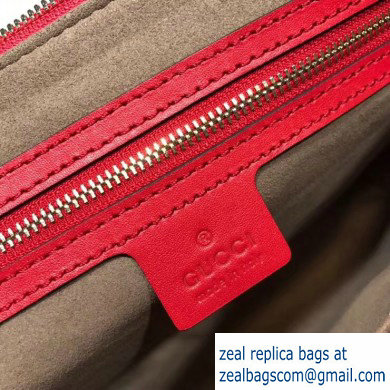 Gucci Signature Leather Soft Slim Messenger Bag 473882 Red