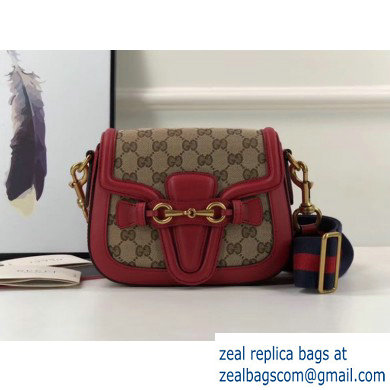 Gucci Small Lady Web gg canvas Shoulder Bag In red 384821 - Click Image to Close