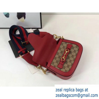 Gucci Small Lady Web gg canvas Shoulder Bag In red 384821