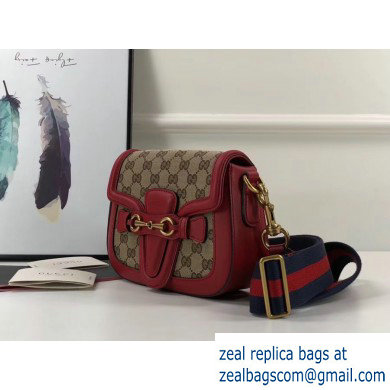 Gucci Small Lady Web gg canvas Shoulder Bag In red 384821