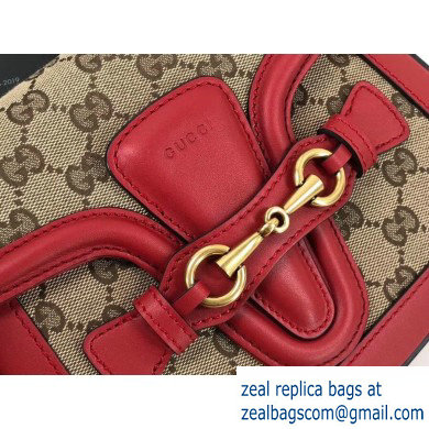 Gucci Small Lady Web gg canvas Shoulder Bag In red 384821