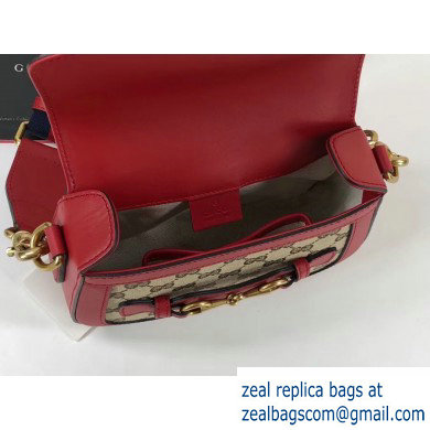 Gucci Small Lady Web gg canvas Shoulder Bag In red 384821 - Click Image to Close