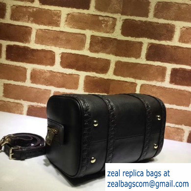 Gucci Vintage Boston Bag 269876 GG Leather Black - Click Image to Close