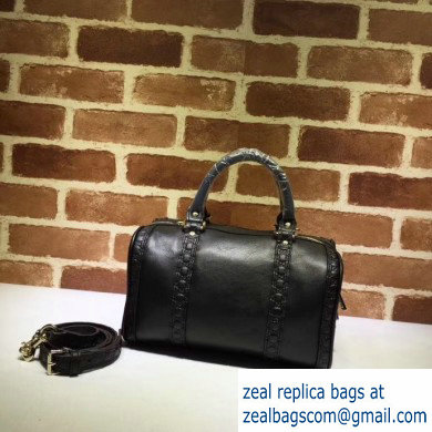 Gucci Vintage Boston Bag 269876 GG Leather Black - Click Image to Close