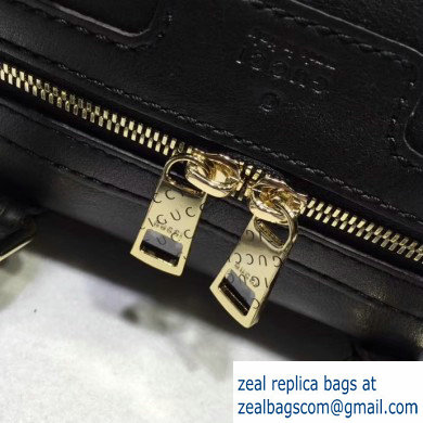 Gucci Vintage Boston Bag 269876 GG Leather Black