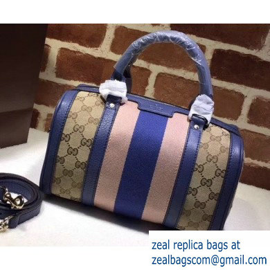 Gucci Vintage Web Boston Bag 269876 GG Beige/Blue - Click Image to Close