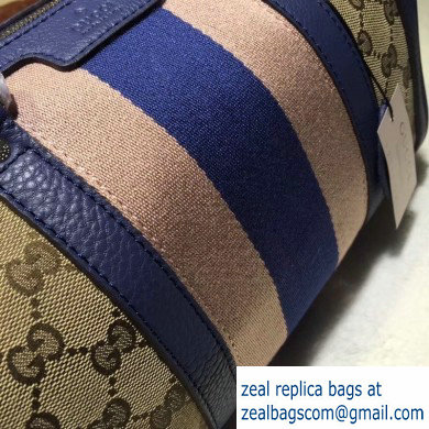 Gucci Vintage Web Boston Bag 269876 GG Beige/Blue - Click Image to Close