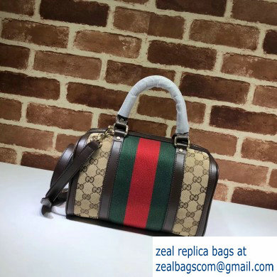 Gucci Vintage Web Boston Bag 269876 GG Beige/Coffee - Click Image to Close