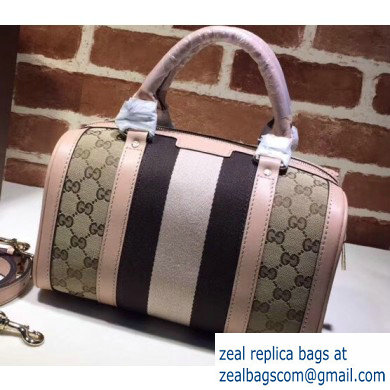 Gucci Vintage Web Boston Bag 269876 GG Beige/Nude Pink - Click Image to Close